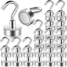 Lot de 24 crochets magnétiques extra puissants - 15 kg - 20 mm - E20mm-24PCS 