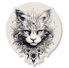 TETE DE CHAT BLANC PERSAN ANGORA SIAMOIS ABYSSIN RUSSE AUTOCOLLANT STICKER CE121