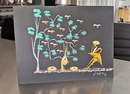 Peinture africaine gouache - , sur