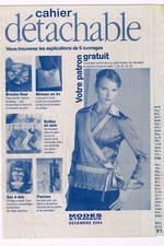 Chemisier cache-coeur en satin & 6 ouvrages. 12/2004 Vintage. Neuf non découpé. 