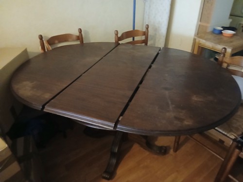 Table ronde avec rallonge
