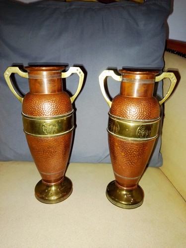 Paire vases cuivre - vases, en