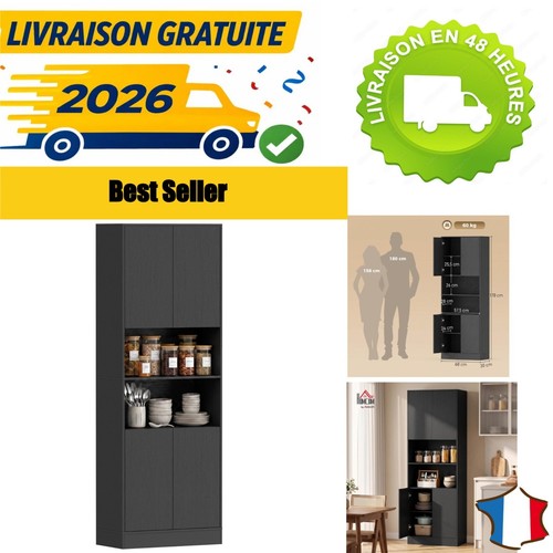 Homcom armoire haute cuisine - haute, 4