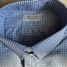 chemise Charvet Paris place Vendôme 39 neuve vichy bleu