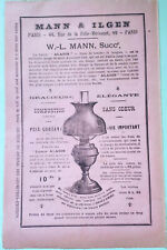 1890 advertising elegant kerosene lamp Aladdin Mann & Ilgen 14 x 22cm