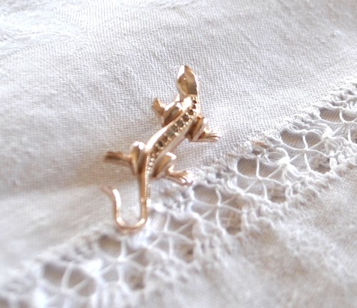 Broche vintage lézard - vintage,