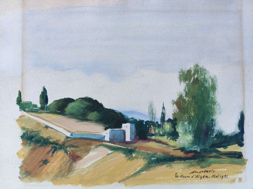 Aquarelle ancienne - aquarelle,