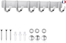 ERWEY Porte Manteau Mural en Acier Inoxydable 6 Crochet Patère Murale Porte 