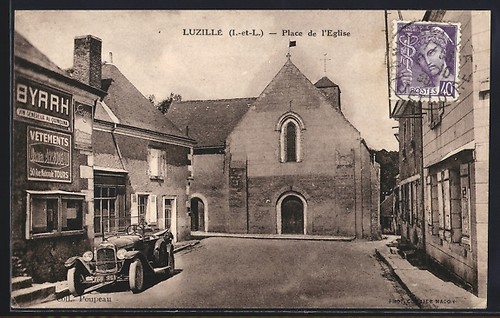 Cpa luzillé place de - cpa, luzillé,