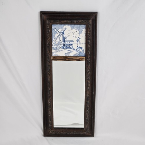 Vintage trumeau mirror delft - vintage,