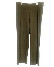 Lauren Ralph Lauren Ribbed Pull On Pants Cotton Olive Green Women’s Size Large