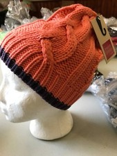 NEW WITH TAG Women's PWDR Room CABLE KNIT STOCKING CAP Melon/BL Orchid Cute