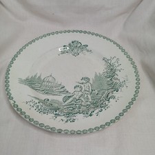 Vintage Saint Amand Green and White Trianon Model Iron Plate