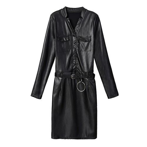 Femme robe faux cuir avec - robe,