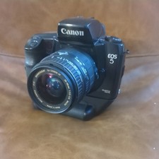 Canon EOS 5 Film Camera + Quantaray 28-90mm Lens + VG-10 Grip – READ DETAILS  