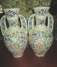 PAIRE DE GRANDS VASES EMAUX DE