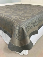 Tessitura Pardi Linen Ramages Rustica Brown Tablecloth 67 x 110 Brown Napkins x8