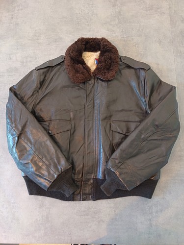 Blouson cuir aviateur - cuir,
