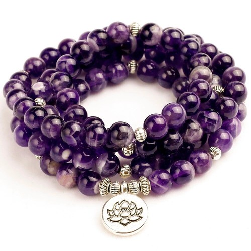 Collier sautoir améthyste