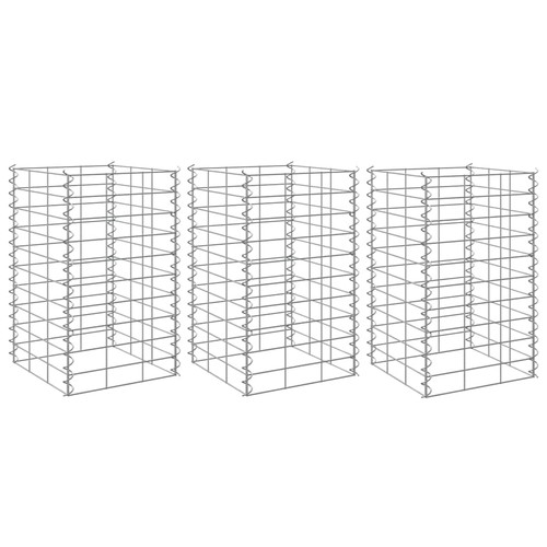 Lits surélevés gabions - 3x, en