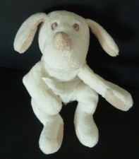 P4. Doudou peluche DIMPEL CHIEN blanc beige 24cm  - TRES BON ETAT*