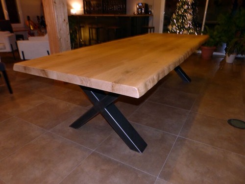 Table design industriel chêne