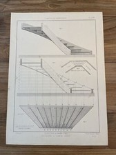 MENUISERIE 1889 - Escalier à Limon Droit, Travail du Bois - 1 Gravure