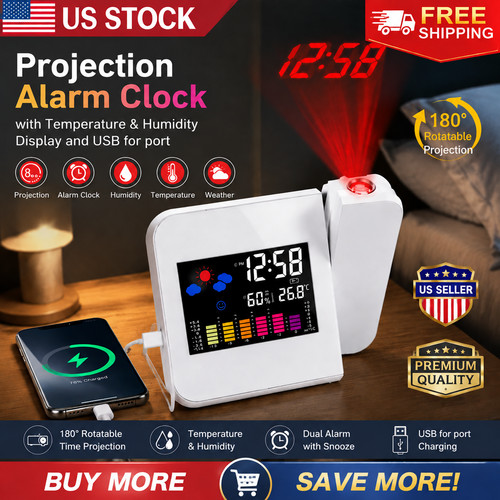 Led projection alarm clock - projection,