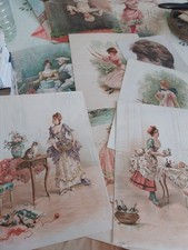 Lot of 11 Large Chromos/Images Early 1900s Great for Framing 