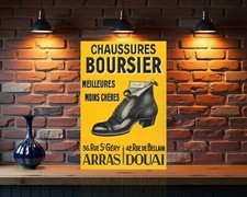 Chaussures Boursier Vintage French Shoe Sign - 24"x16" (60x40 cm)
