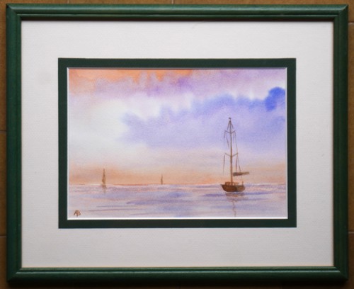 Tableau aquarelle signée - tableau,