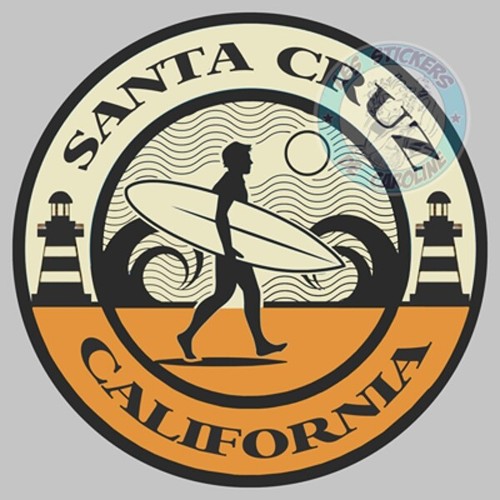 Sticker surf surfing santa - sticker,