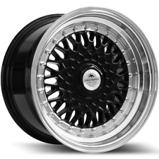 4X Roues 15" style MALM BBS RS NOIR 7J ET25 4X100 pour VW HONDA Toyota JDM