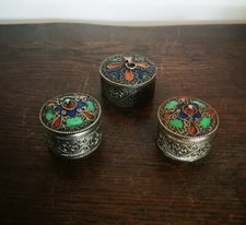 Ancien 3 Petites Boîtes À