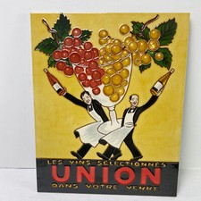 Union Wine Ad Tile Vintage Les Vins Selectionnes Dans Votre Verre 16"x13"