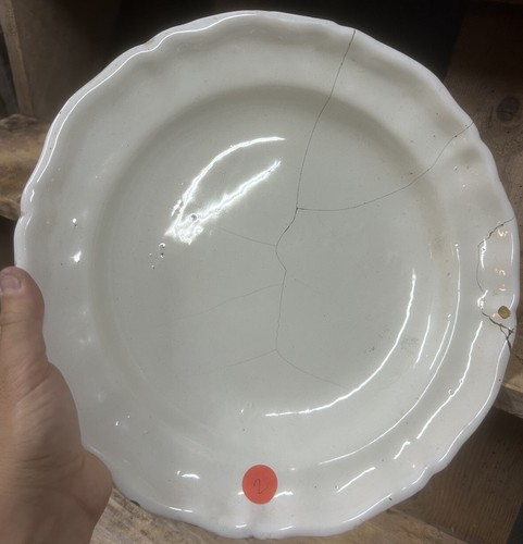 Plat blanc faïence régionale - blanc,