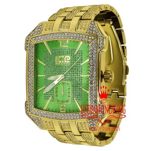 Mens green dial gold tone - mens,