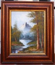 tableau signé Wittman: lac de montagne