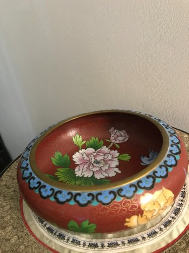 Cloisonne coupe bol vase - cloisonne, pot