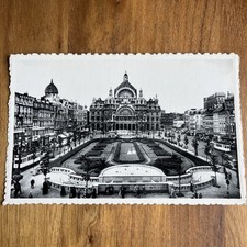 Postcard Cpa - Anvers - Place Reine Astrid Et Gare Centrale