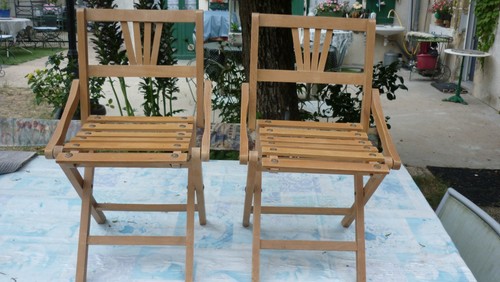 Paire chaises enfant bois - bois, /