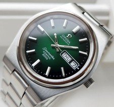 OMEGA SEAMASTER COSMIC2000 AUTOMATIC 1022 DAYDATE TWOTONE GREEN DIAL MEN'S WATCH