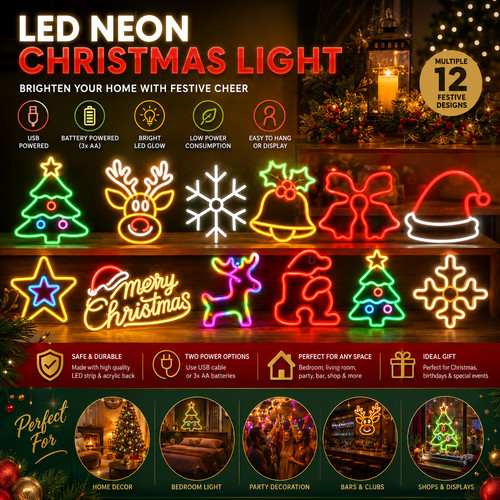 Enseigne néon led - père, noël