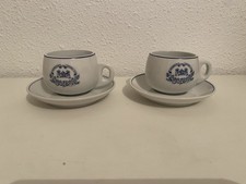 2 Tasses Et Sous Tasses Compagnie Internationale Des Wagons Lits Bleu Et Blanc.