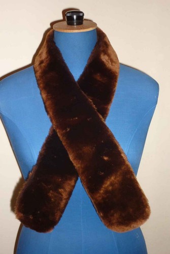 Col ancien fourrure marron - col,