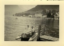 PHOTO ANCIENNE - VINTAGE SNAPSHOT - PÉDALO LAC BATEAU - PEDAL BOAT LAKE