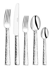 Couzon Ato Hammered 5 Piece Mirror Finish Flatware Place Setting P5832
