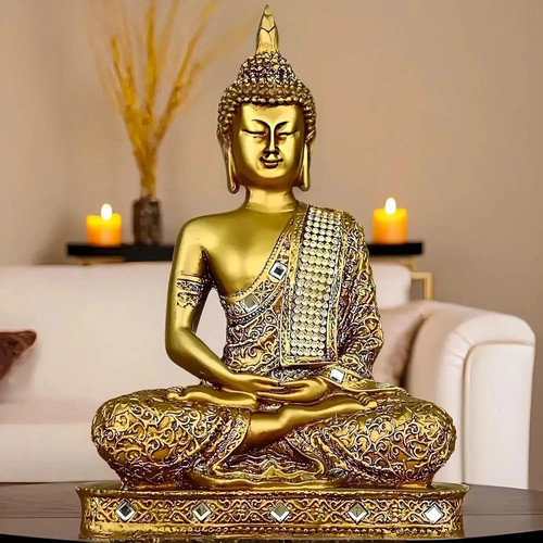 Statue bouddha assis - assis, en