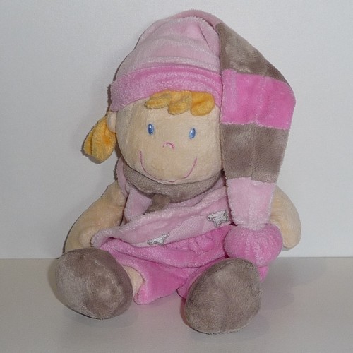 Doudou poupée nicotoy rose - poupée,
