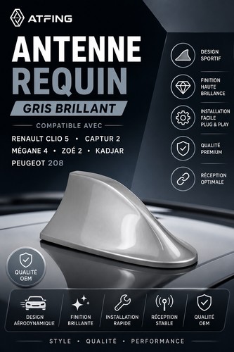 Antenne requin gris peugeot - requin,